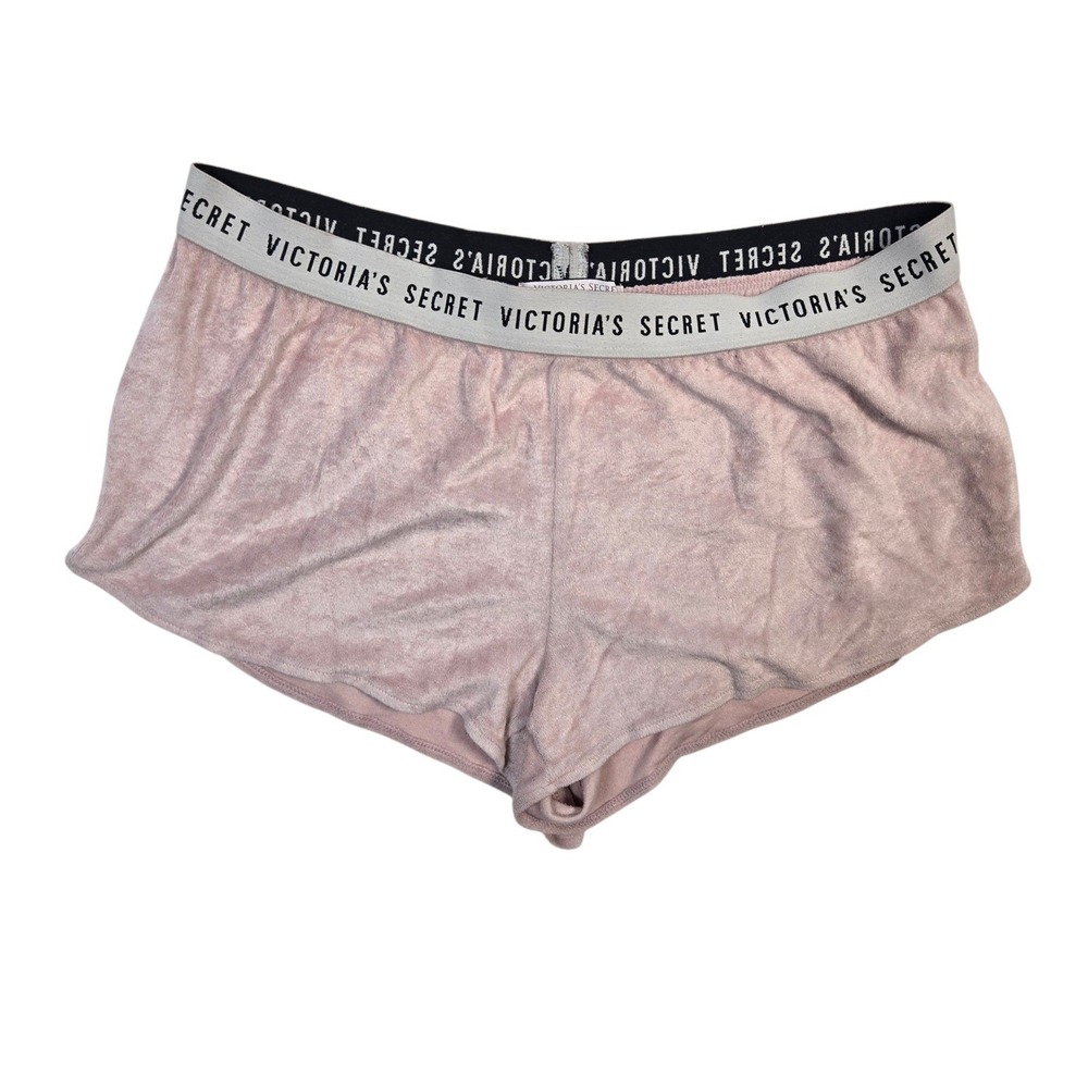 Victoria's Secret Mauve Pink Velvet Lounge Sleep Shorts Logo Waistband M Medium